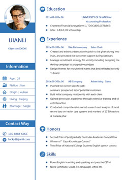 简洁明了英文个人简历模板